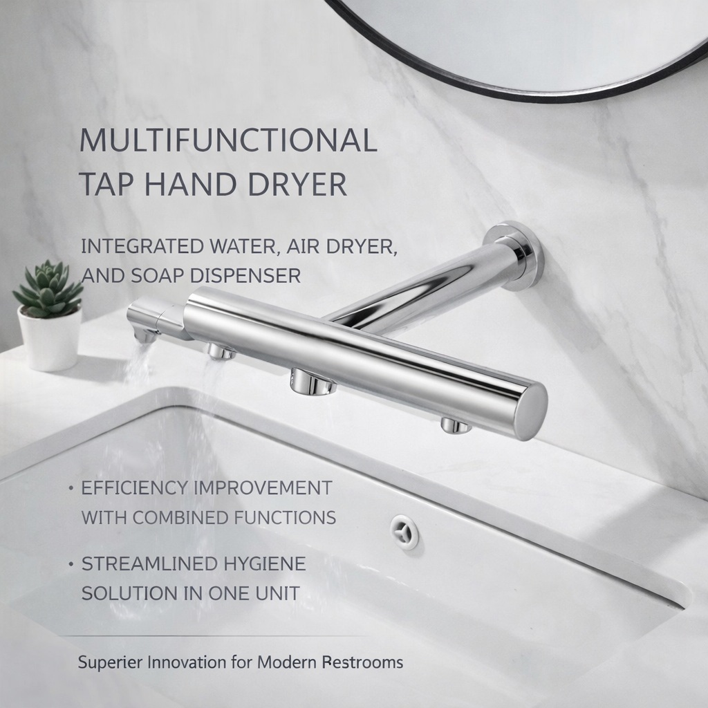 3-in-1 combo faucet soap dispenser hand dryer